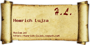 Hemrich Lujza névjegykártya